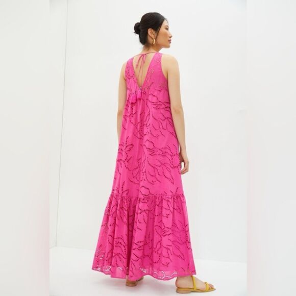 Anthropologie Maeve Belrose Eyelet Maxi Dress/ size XS - Picture 5 of 11